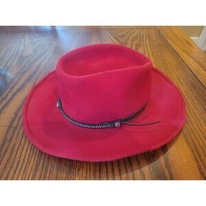 Outback Trading Company Wool Hat Red Medium Tassy Crusher